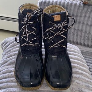 SPERRY QUILTED DUCK BOOTS WOMENS 8.5 BLACK